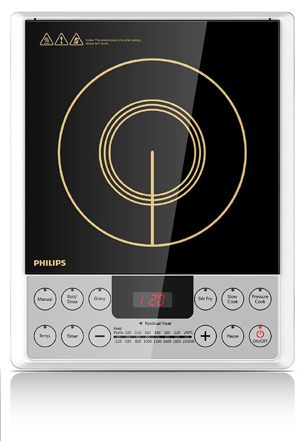Philips HD4929/01 2100-Watt Induction Cooktop (Black) – 8 Power Levels, Indian Cooking Modes, Auto-Off, Cool-Touch Surface