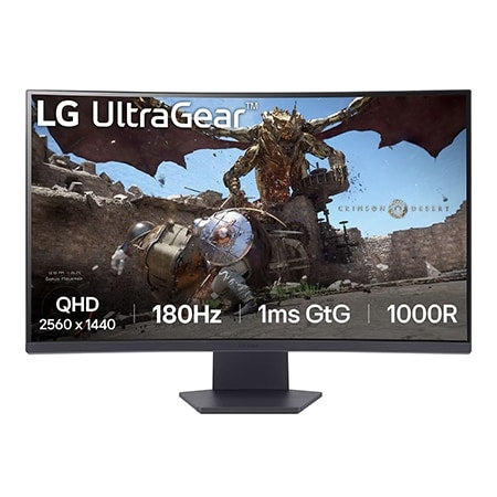 LG 31.5 (80 cm) UltraGear™ 180Hz QHD 1ms (GtG) HDR10 1000R Curved Gaming Monitor — 32GS60QC-B — product view