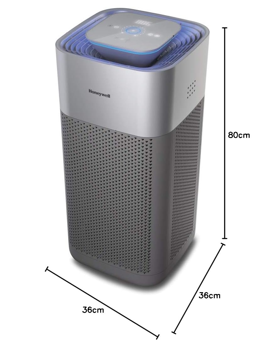 Honeywell Air Touch X3 Air Purifier (Silver) | H12 HEPA Filter, 600 CADR, PM2.5 Indicator, Wi-Fi App Control, 3D Airflow for Large Rooms