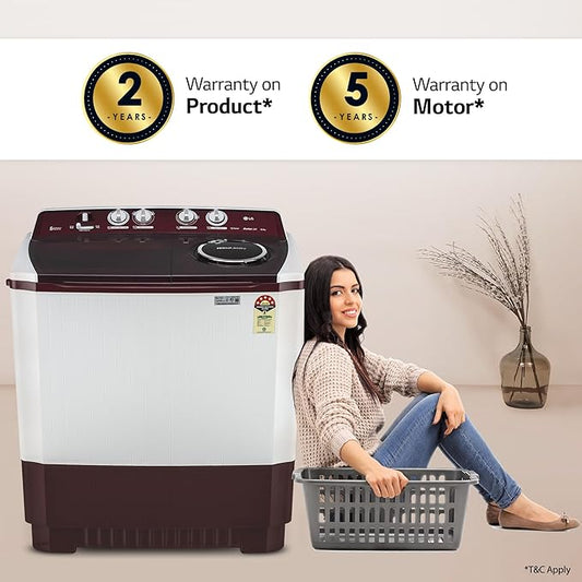 LG P105ASRAZ 10.5 kg 5 Star Wind jet dry Semi-Automatic Top Load Washing Machine ( Burgundy, Roller Jet Pulsator)