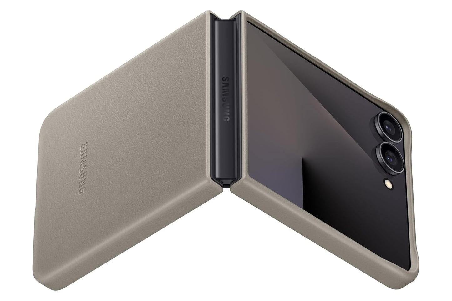 Samsung Galaxy Flip7 Kindsuit Case (Gray) | Vegan Leather | Original Samsung Accessory | Suraj Electronics Delhi NCR