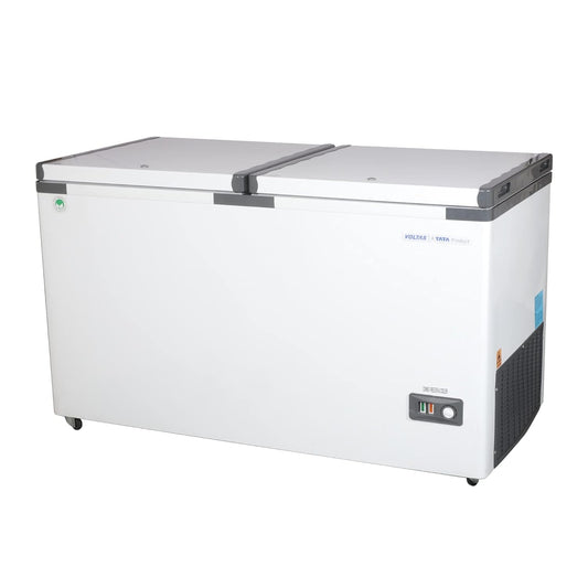 Voltas CB HT 400 DD 400 Litre 2-Door Combo Cooler Cum Freezer | Castor Wheels | White