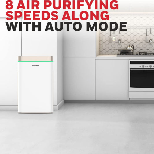 Honeywell Air Touch U2 Indoor Air Purifier with H13 HEPA, UV LED, Ionizer, Wi-Fi App, Activated Carbon Filter – Covers Up to 1008 sq. ft, Removes 99.99% Pollutants