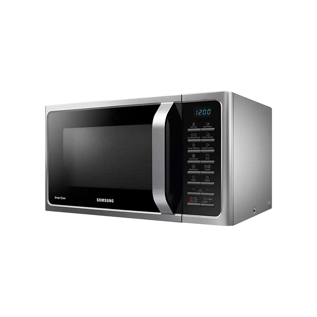 Samsung MC28A5025VS/TL 28L Convection Microwave Oven with Slim Fry, Crusty Plate & Ceramic Enamel Cavity – Silver
