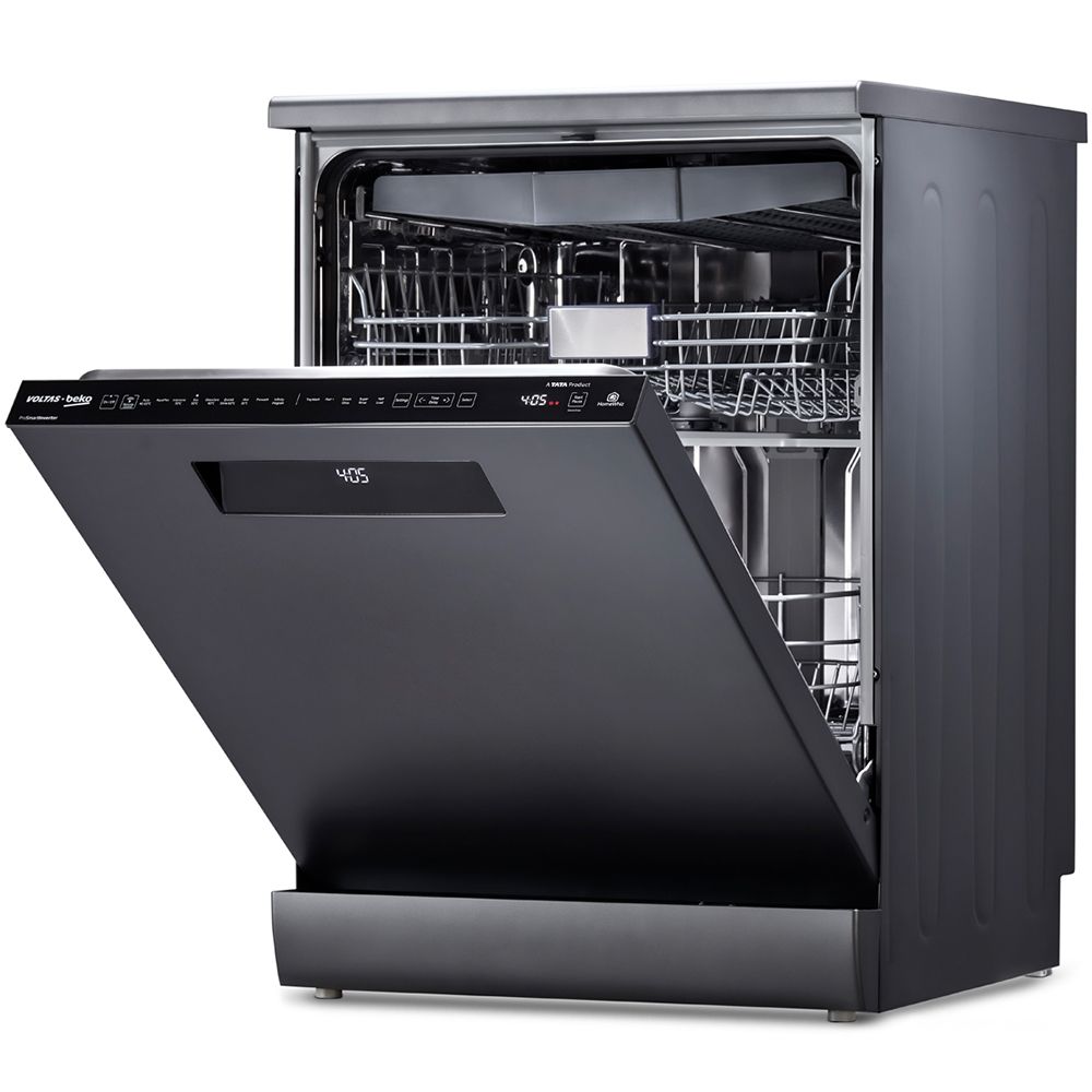 Voltas Beko DF15A 15 Place Setting Dishwasher (Anthracite) | CornerIntense™ | Wi-Fi Smart Control | ProSmart™ Inverter Motor | Made in Turkey