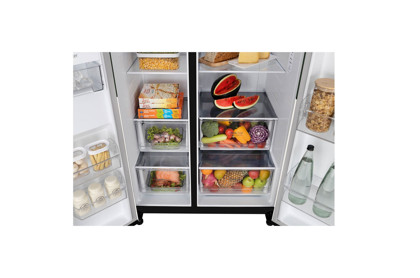 LG GL-B257EET3 650L Side-By-Side Refrigerator with Door Cooling+™, WiFi Convertible, Smart Diagnosis