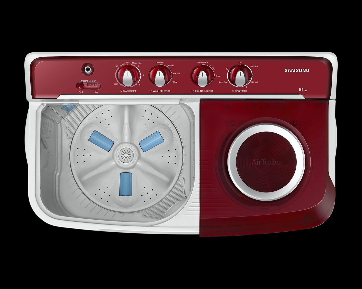 Samsung WT85B4200RR 8.5 Kg Semi-Automatic Top Load Washing Machine – Hexa Storm Pulsator, 5 Star, Air Turbo Drying | Buy at Best Price from Suraj Electronics Delhi NCR