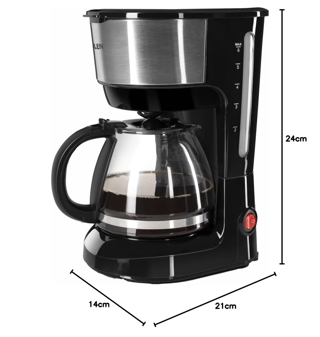 Glen SA9052CM Drip Coffee Maker Machine | Coffee Brewer Machine for Home & Office 750 ML | Anti-drip system 600 W | 6 Cups Drip Coffee Maker Made of ABS Plastic
