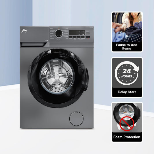 Godrej WFEON ARG 7012 5.0 FEBT SLSR 7 Kg Eco-Wash Front Load Washing Machine | 90 °C Hot Wash | Silver Stream | Suraj Electronics Delhi NCR