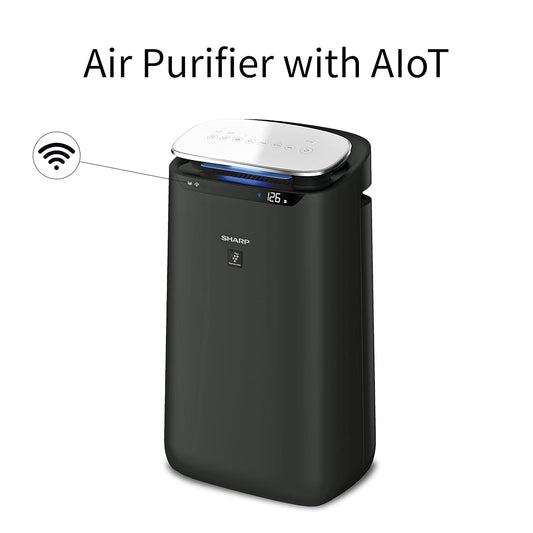SHARP FX-J80M-H Wi-Fi Air Purifier – Plasmacluster Technology, HEPA H14 Filter, Carbon Filter, Covers 680 Sq. Ft., Portable & Sleep Mode