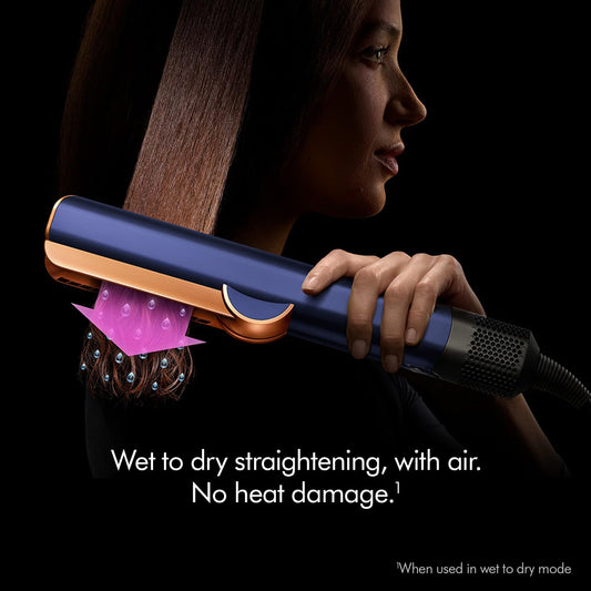 Dyson Airstrait™ HT01-PBRC-IN Hair Straightener with Wet to Dry Styling, No Heat Damage, Filtered Airflow & LCD Display (Prussian Blue/Rich Copper)