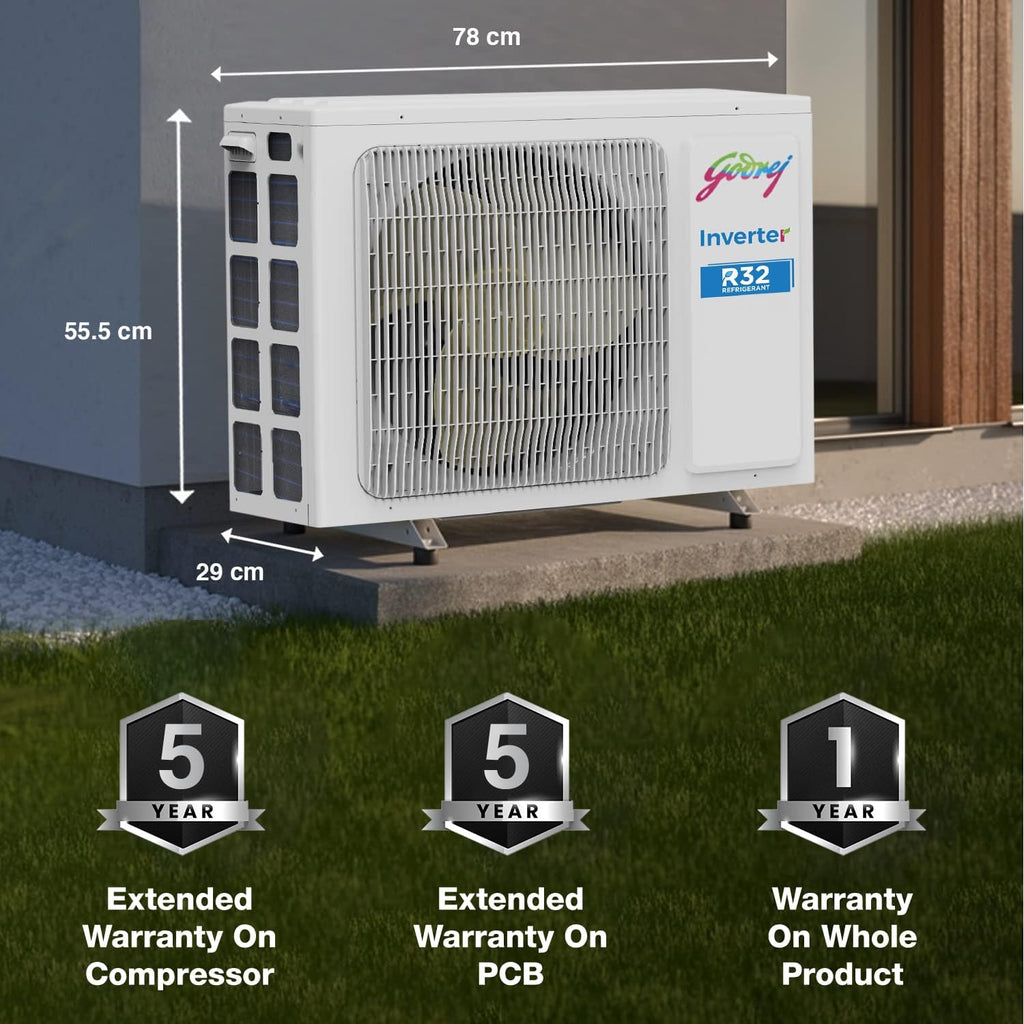 Godrej SFC 24LTC3-WWR 2 Ton 3 Star Split AC | 100% Copper | 4-Way Swing | Anti-Dust Filter | Heavy Duty Cooling | White