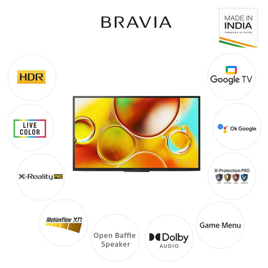 Sony KD-32W835 BRAVIA 32 Inch HD Ready Smart LED Google TV (HDR10, Dolby Audio, X-Reality PRO) – 80 cm, Black