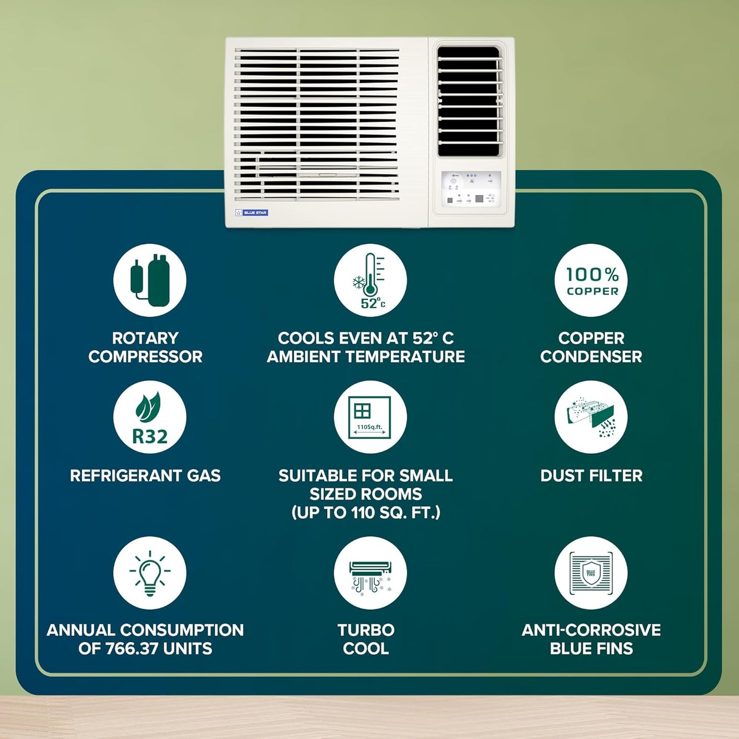 Blue Star WFE312L 1 Ton 3 Star Window AC (2025 Model) | Turbo Cool | 100% Copper | Suraj Electronics Delhi NCR