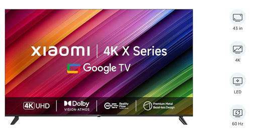 Mi Xiaomi L43MA-AUIN 43 Inch X Series 4K Ultra HD Smart Google TV with Dolby Vision & 30W Dolby Audio