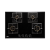 IFB 78-GCI4B-3D FB FFD 4 Burner Built-in Hybrid Hob – 3D Brass Burners, Auto Ignition, Flame Failure Device, Black Glass Top