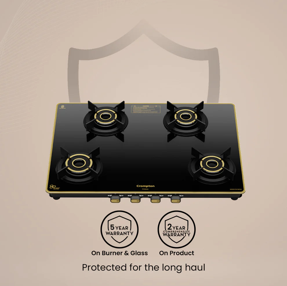 Crompton Oressa CKT-ORR704-MSB 4 Burner 70 cm Slim Glass Cooktop