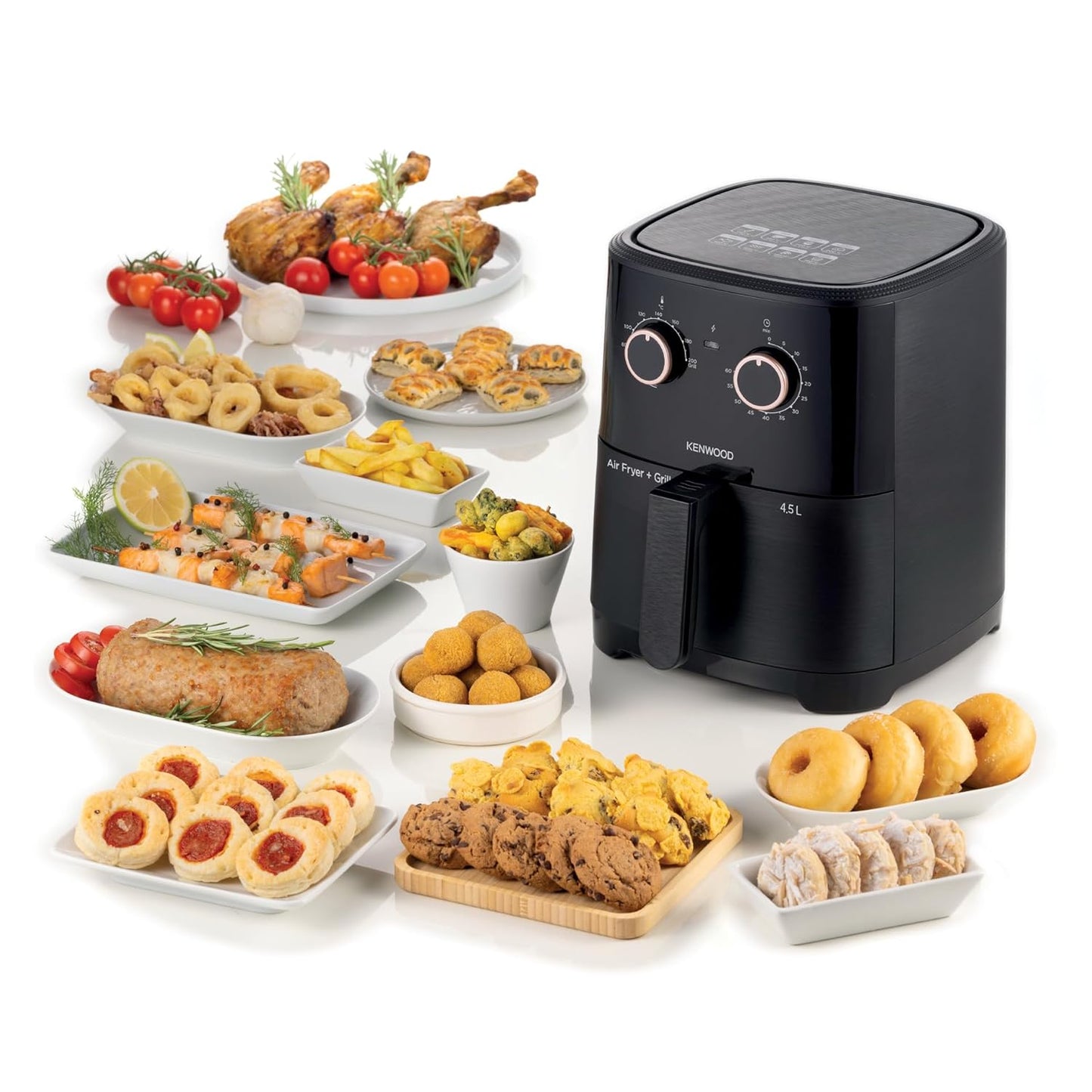 Kenwood HFP40.000BK Airfryer + Grill XL 4.5L | 1300W Rapid Air Convection | Healthy Fry, Grill & Roast | Suraj Electronics Delhi NCR