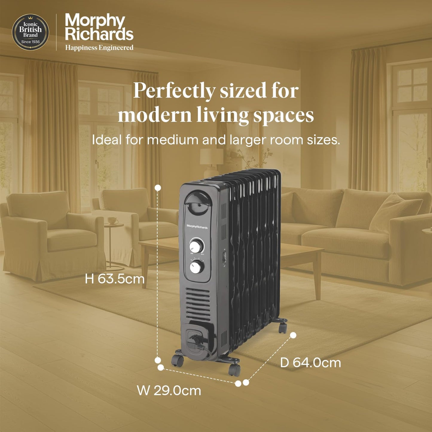 Morphy Richards 13F Heat Wave Oil-Filled Room Heater (2900W) | 13 Fin | PTC Ceramic Fan | Overheat Protection | Suraj Electronics Delhi NCR
