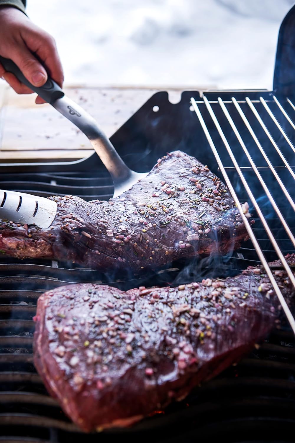 Napoleon 2-Piece BBQ Tool Set | Stainless Steel Tongs & Spatula | Heat-Resistant Handles | Locking Mechanism | Dishwasher Safe | Outdoor Grilling Accessorie