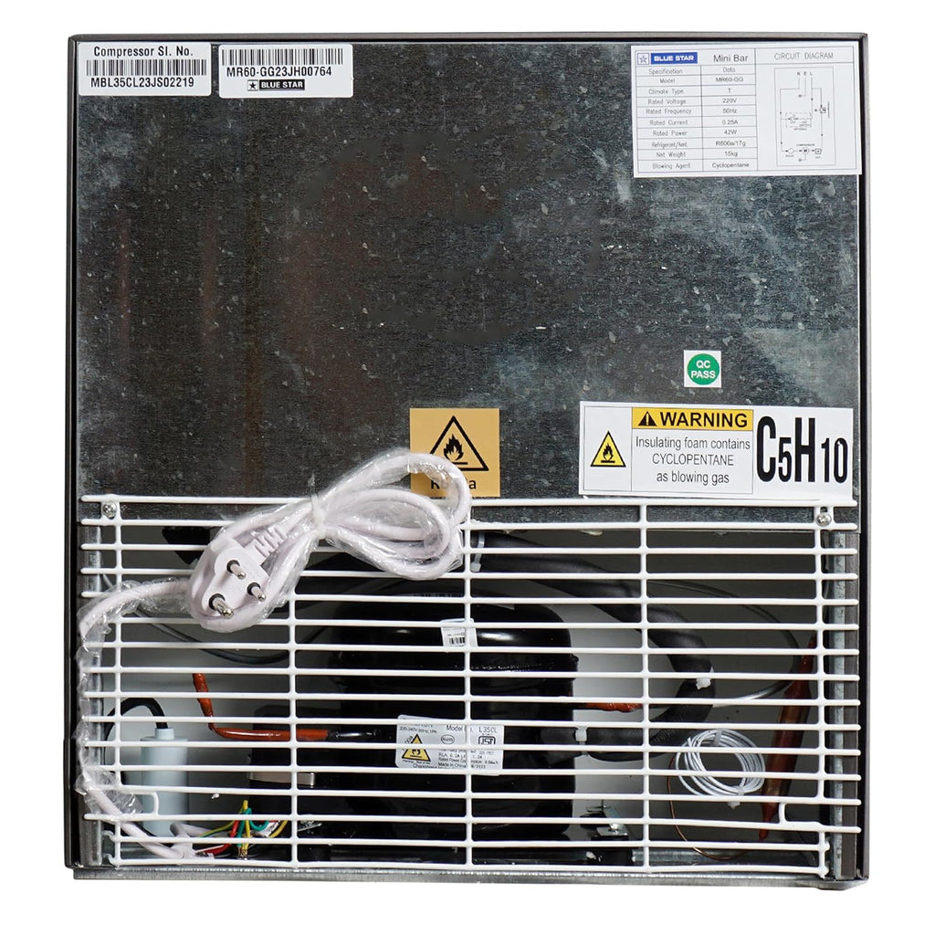 Blue Star MR60-GG 47 L 2 Star Mini Refrigerator with Freezer, Direct Cool, R600a Eco-Friendly Refrigerant – Grey