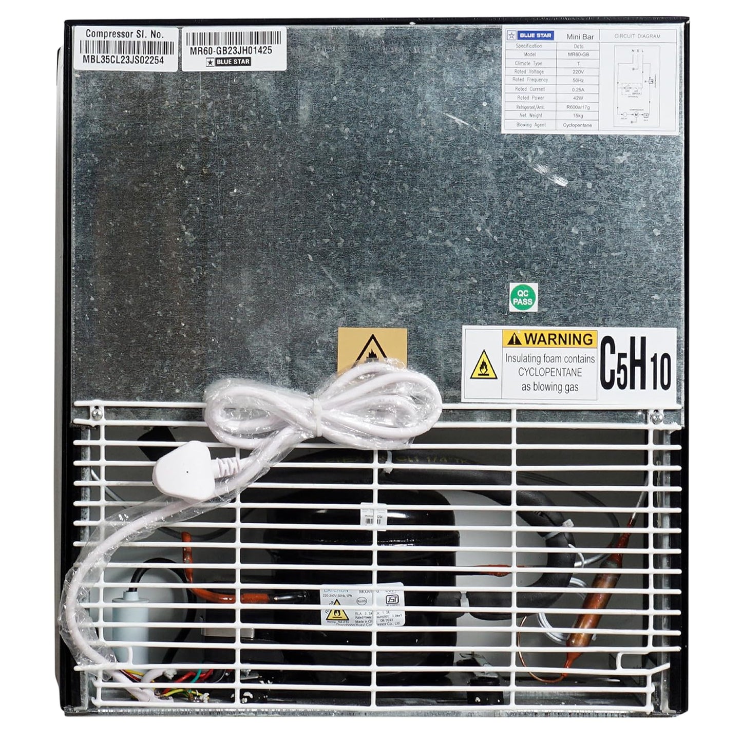 Blue Star MR60-GB 47 L 2 Star Minibar Refrigerator With adjustable Temperature (Graphite - Black)