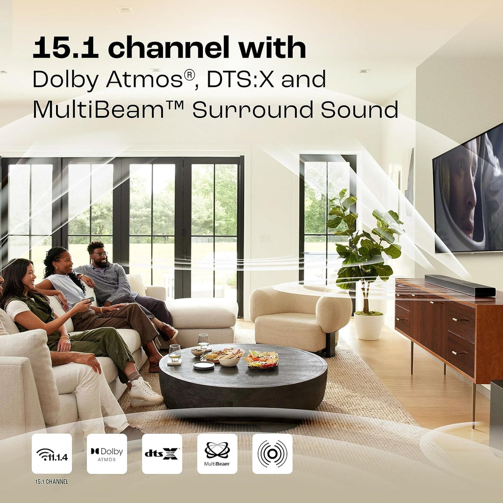 JBL Bar 1300 11.1.4 Channel Dolby Atmos Soundbar with Wireless Subwoofer, DTS:X, Detachable Bluetooth Speakers, 1170W, HDMI eARC – Black