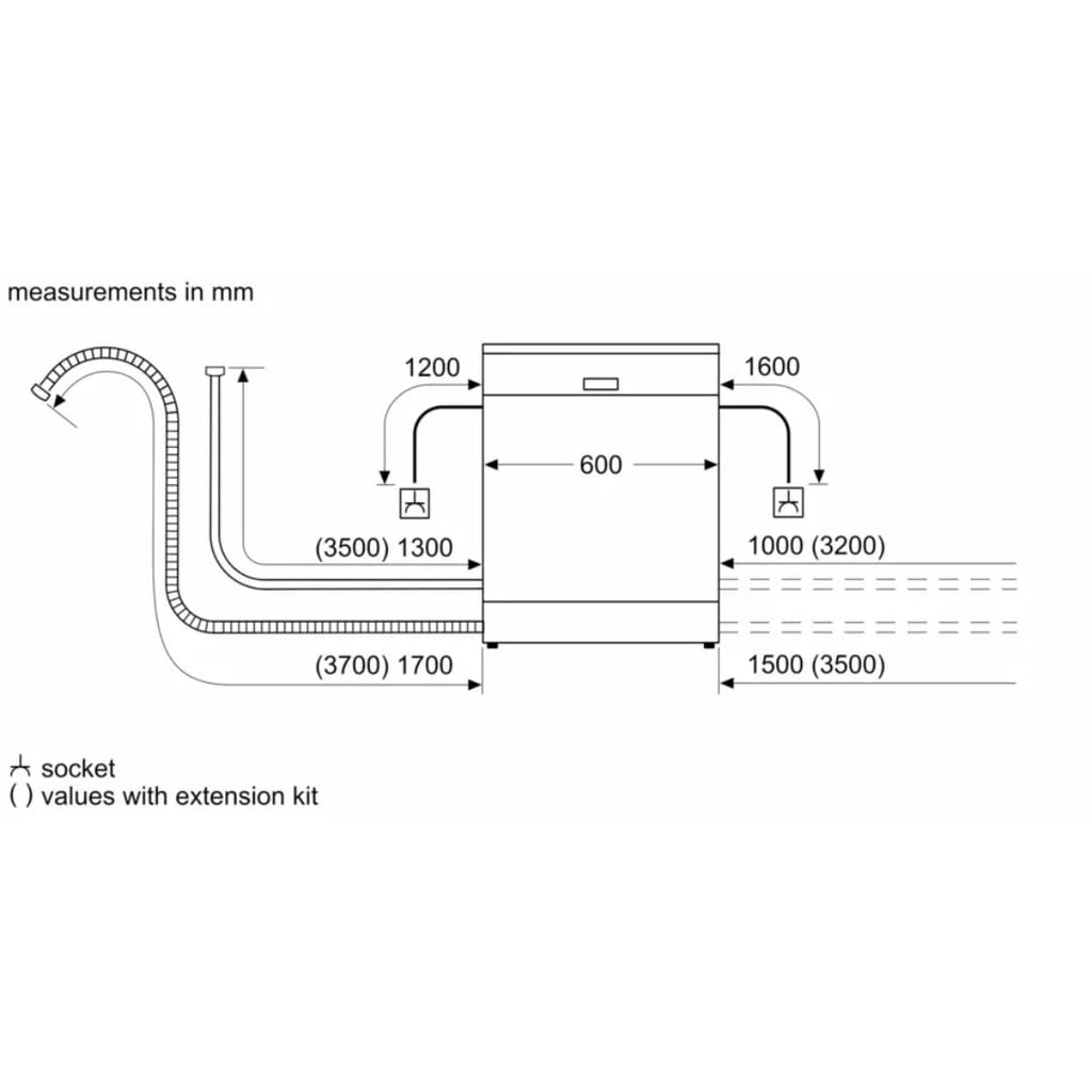 Bosch 14 Place Settings Dishwasher SMS6IKW01I, Free-Standing, 60 cm, White, Home Connect, EcoSilence Drive, Intensive Kadhai Wash, Inverter Motor)