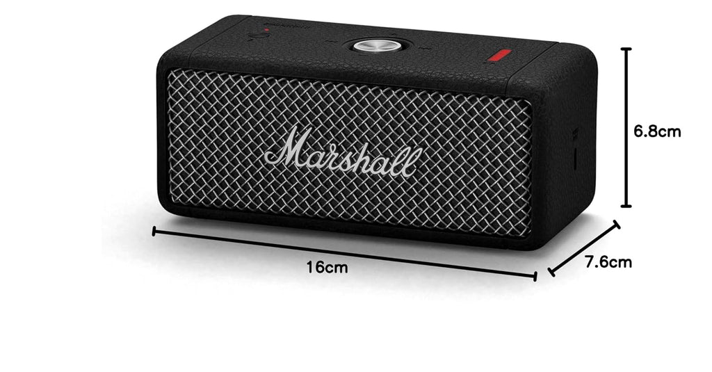 Marshall Emberton II Portable Bluetooth Speaker (Black & Steel) | 30+ Hour Playtime | IP67 Water Resistant