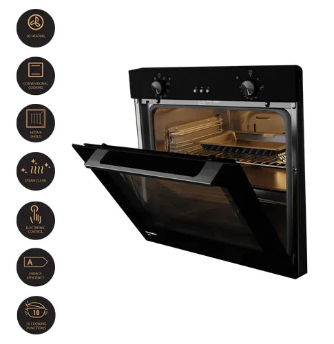 Crompton Voila BIO-VOCONPRO 78L Convection Oven – Midnight Black | 3D Heating, Steam Clean, Hot Air Shield