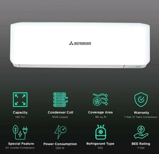 Mitsubishi Heavy SRK24CW-S6 1.98 Ton 2 Star Inverter Split AC – Hybrid+ Heavy Duty Cooling with Advanced Air Filtration (R410A, Made in Thailand)