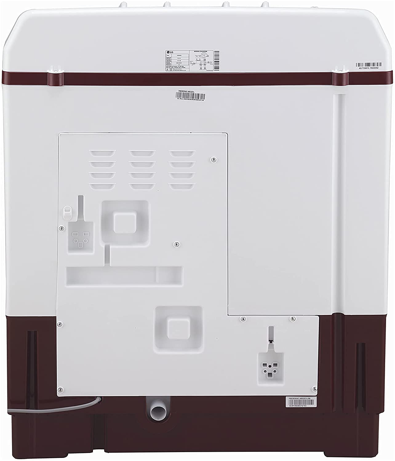 LG P8035SRAZA 8 Kg 5 Star Semi-Automatic Top Load Washing Machine with Roller Jet Pulsator, Wind Jet Dry & Collar Scrubber – White (2025 Model)