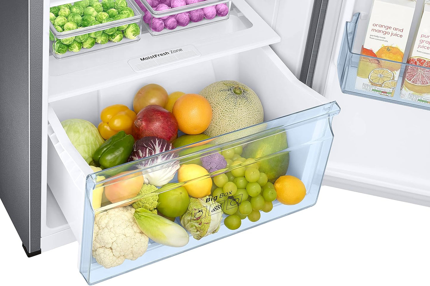 Samsung 322L 2 Star Inverter Frost-Free Convertible 5 In 1 Double Door Refrigerator Appliance (RT37C4522S8/HL,Elegant Inox )