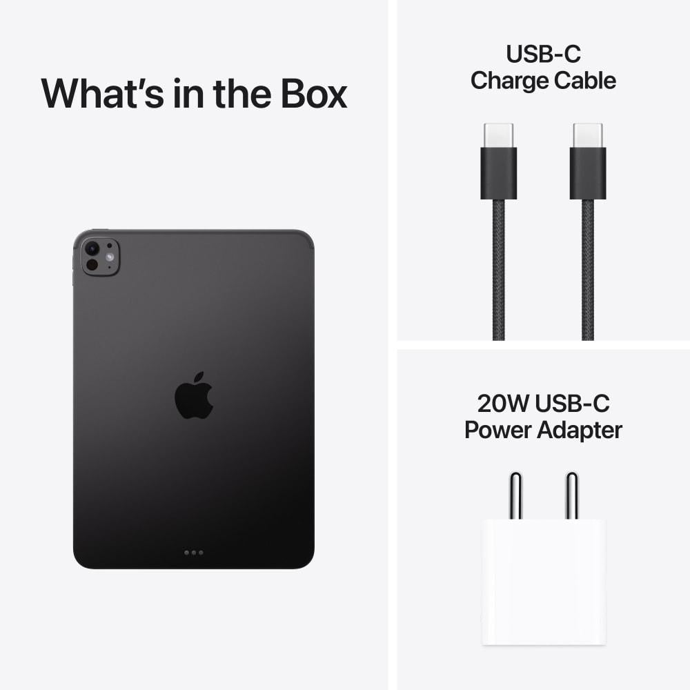 Apple iPad Pro M5 27.94 cm (11 inch) WiFi Tablet with Standard Glass, 512 GB, Space Black (2025), MDWM4HN/A