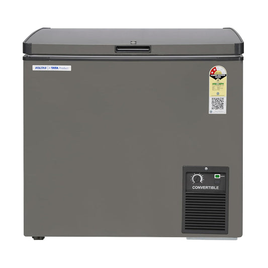 Voltas CVF 205 SA2-P-PL 205L Single Door Convertible Deep Freezer (2 Star, Grey, CFC-Free, Made in India)