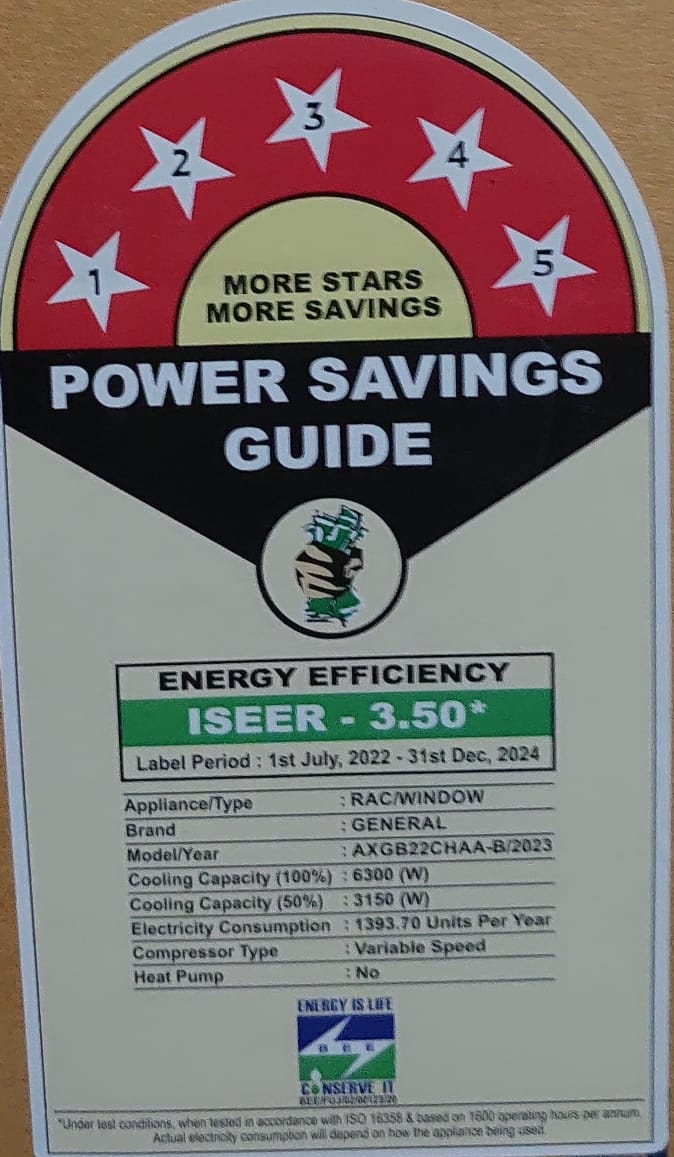 O General AXGB22CHAA-B 1.8 Ton 5 Star Inverter Window AC | Copper Condenser | R32 Refrigerant | 52°C High Ambient Cooling | Free Installation | Delhi NCR only