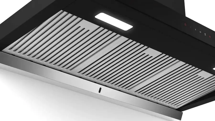 Bosch DWBA98G60I 90 cm Self Clean Technology glass Kitchen Chimney (HOOD Oil collector Filter technology, Touch Control, Black)