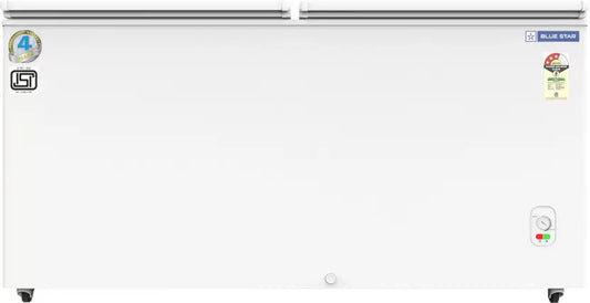Blue Star CF3-300MEW 301L Double Door Deep Freezer | 3 Star Energy Rating | Heavy-Duty Commercial Chest Freezer with Lock & Wheels