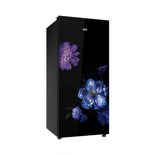 IFB (IFBDC-2233FFG) 197 litre 3 Star Single Door Refrigerator | Floral Joy Black Glass | ConvertiCool | Fast Ice | Copper Boost | Suraj Electronics Delhi NCR
