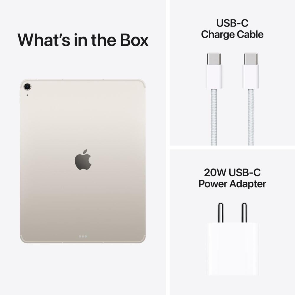 Apple iPad Air M3 2025 32.78 cm (13 inch), Wi-Fi + Cellular Tablet, 256 GB, Starlight, MCJ74HN/A