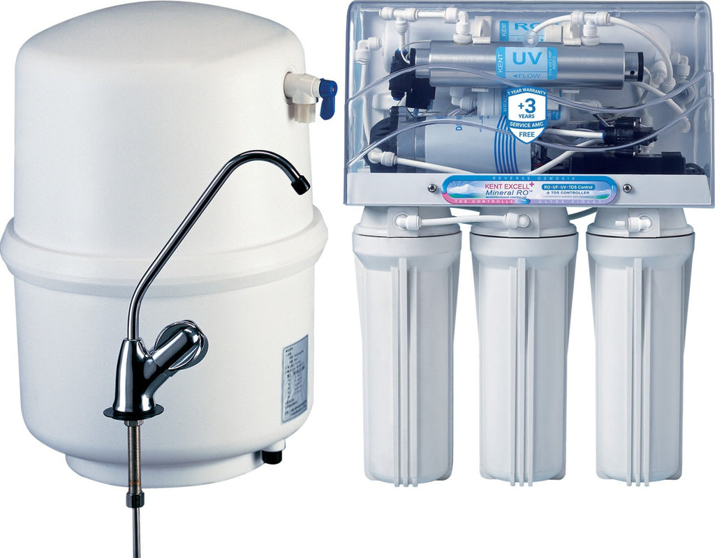 Kent Excell+ Mineral RO+UV 7 Litre Under the Sink Water Purifier with TDS Control, Double Purification & Auto Shut-Off (White)