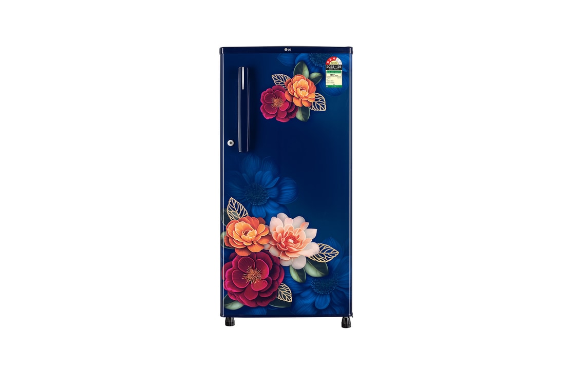 LG 185 L Single Door Refrigerator, Anti-Bacterial Gasket, Toughened Glass Shelves, Blue Khalse, 3 Star — GL-B199OBKD — product view