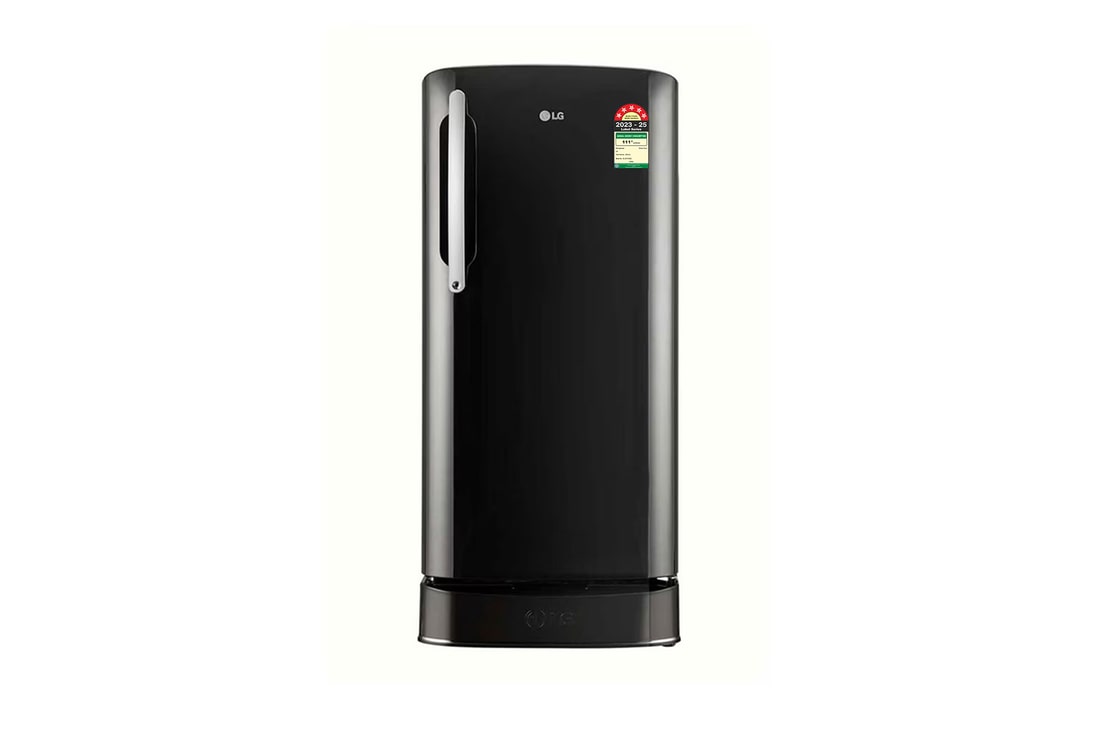 LG 201L Single Door Refrigerator, Base Stand Drawer, Anti-Bacterial Gasket, Ebony Sheen, 5 Star — GL-D211HESZ — product view
