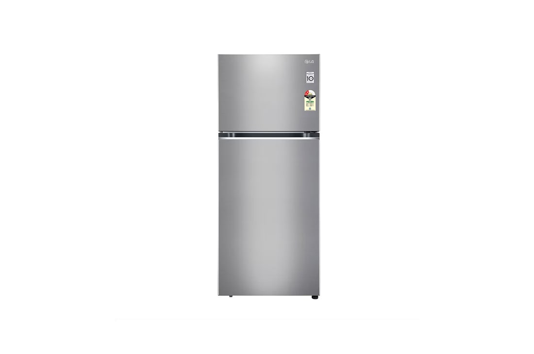 LG 380L Double Door Refrigerator, Convertible, Smart Diagnosis™, Shiny Steel Finish, 2-Star — GL-S412SPZY — product view