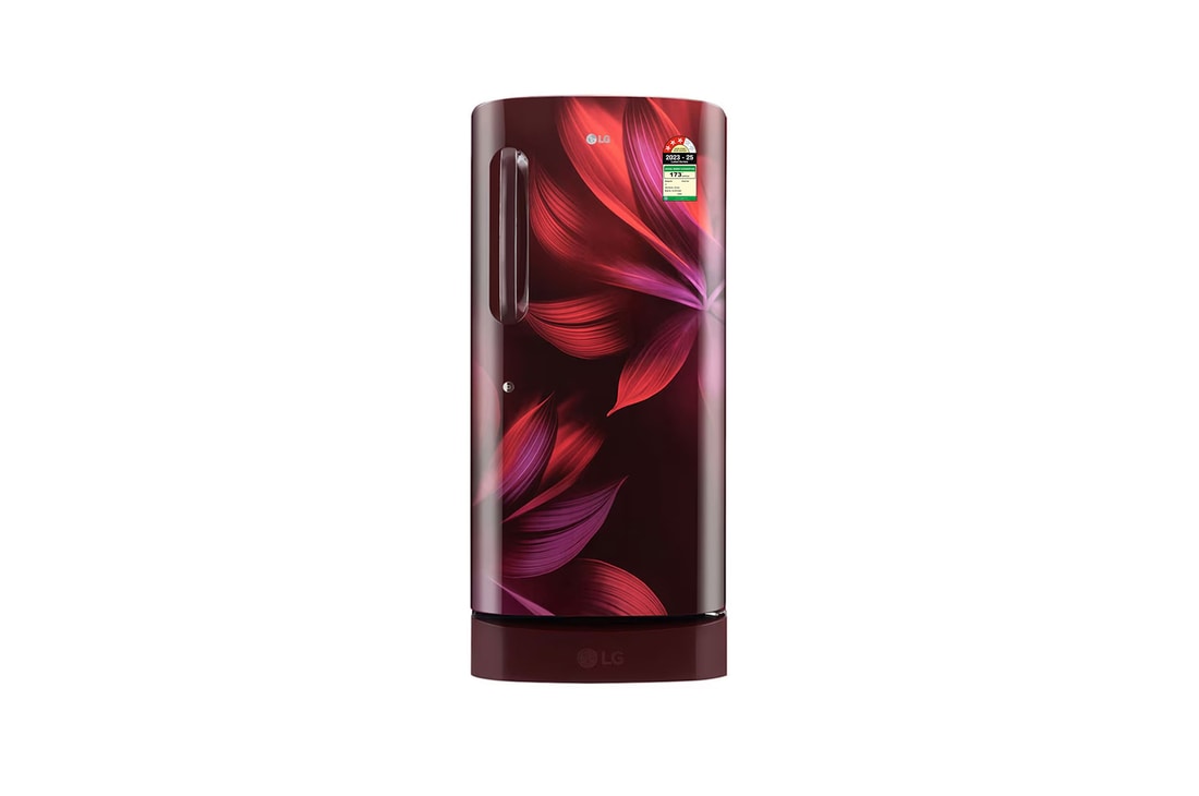 LG 210L Single Door Refrigerator, Base Stand Drawer, Anti-Bacterial Gasket, Scarlet Aurora, 3 Star — GL-D231ASAD — product view