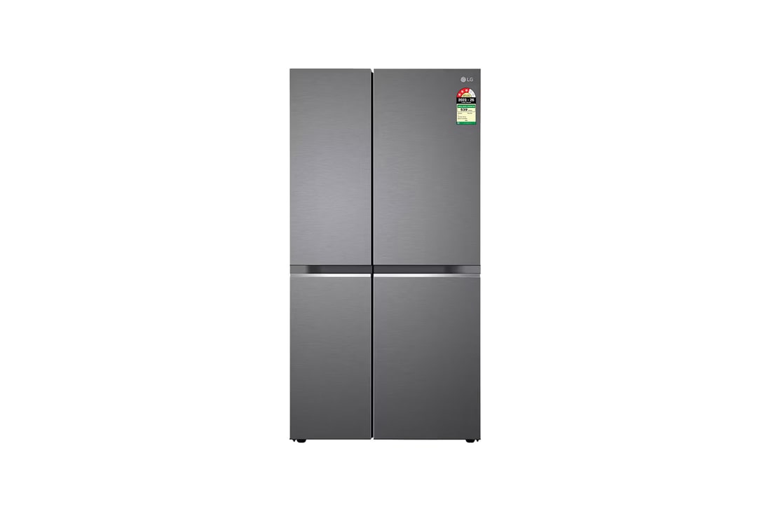 LG 655L Side-by-Side Refrigerator, Smart Inverter Compressor, Multi Air Flow, Dazzle Steel, 3 Star — GL-B257HDSY — product view