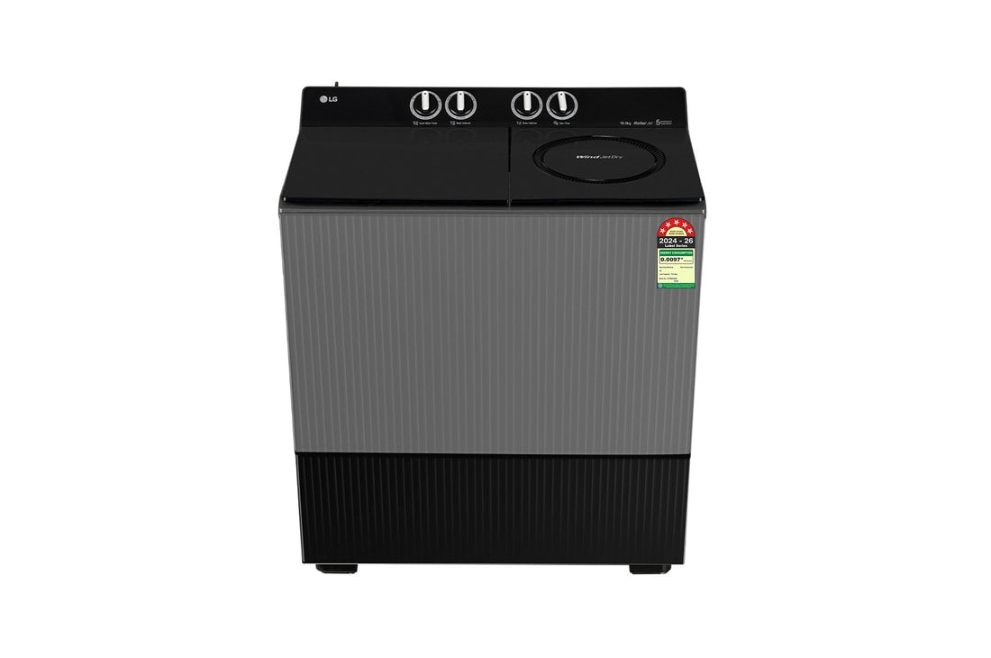 LG 10 KG Semi Automatic Washing Machine with Roller Jet Pulsator+, Rat Away Technology, Wind Jet Dry+ Technology, Middle Black, 5 Star — PX100B3SK2Z — product view