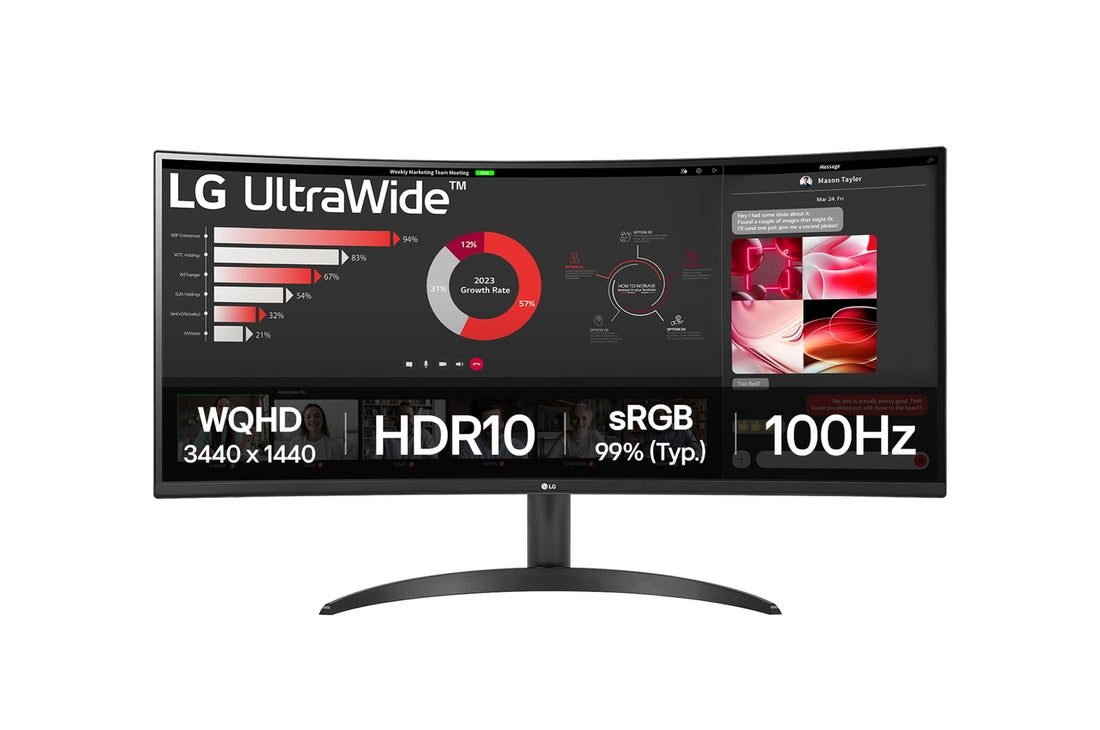 LG 34 (86.36cm) UltraWide QHD Curved monitor — 34WR50QK-B — product view