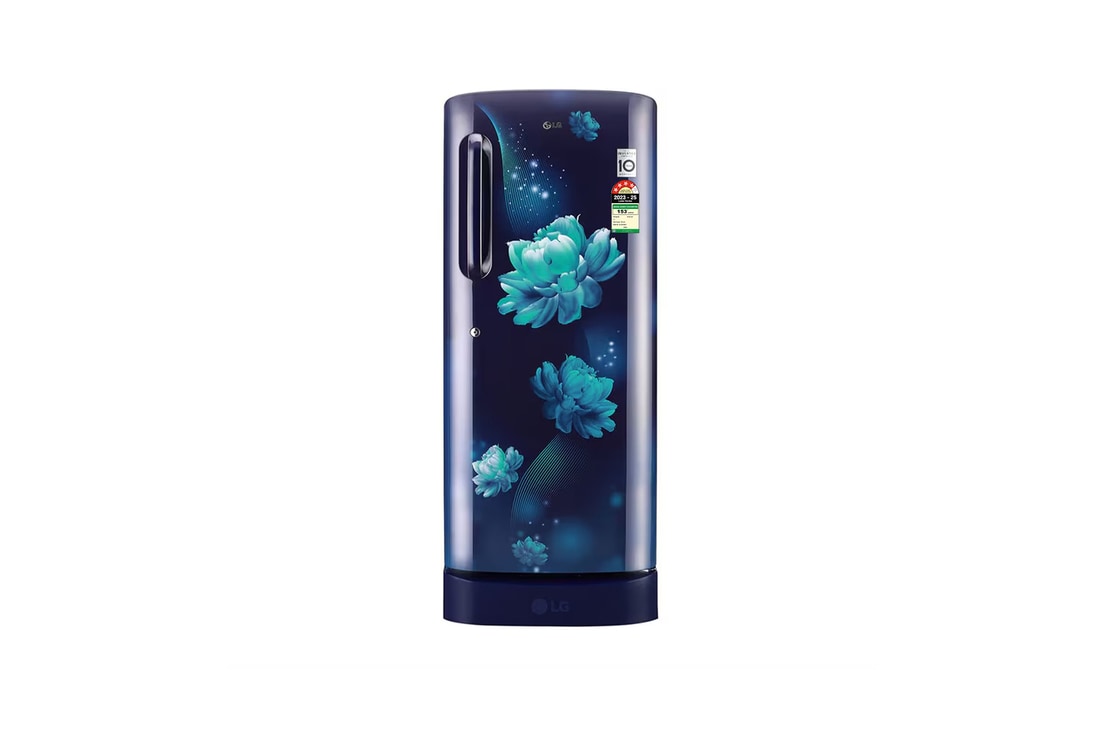 LG 224L Single Door Refrigerator, Base Stand Drawer, Smart Connect, Blue Charm, 4 Star — GL-D241ABCY — product view