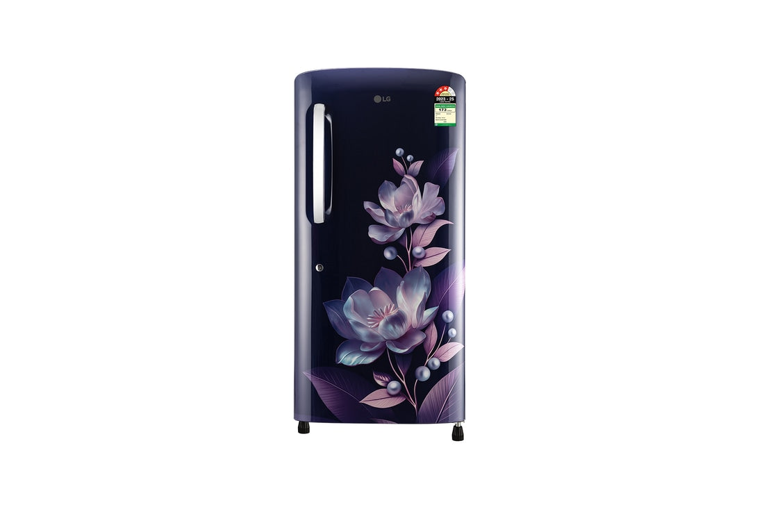 LG 210 L Single Door Refrigerator, Anti-Bacterial Gasket, Toughened Glass Shelves, Blue Marvel, 3 Star — GL-B231ABMD — product view
